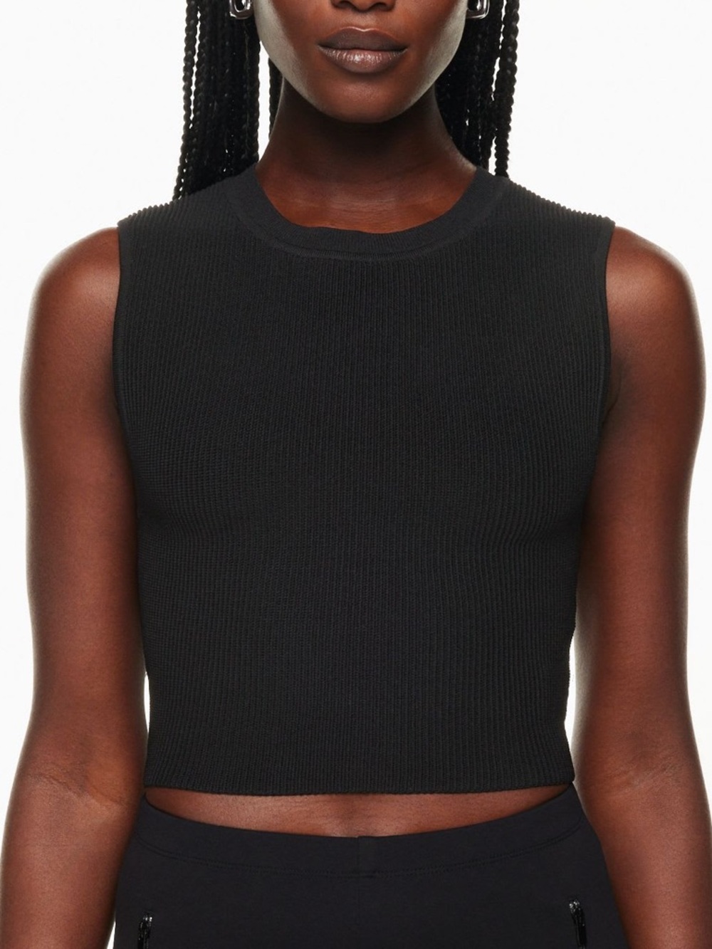 Aritzia Babaton Sculpt Knit Muscle Tank - Black